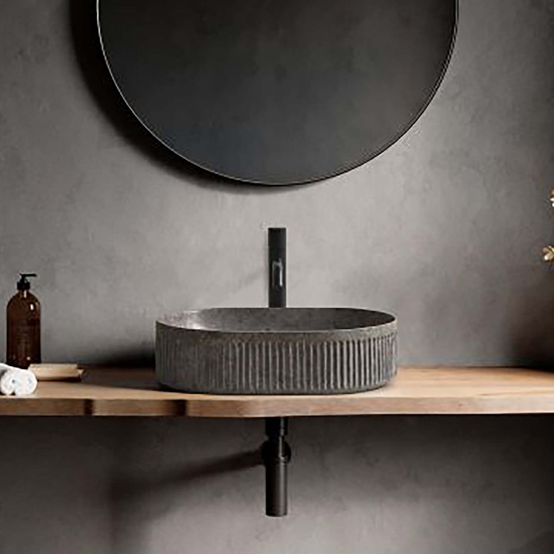 Striae Oval Bathroom Sink
