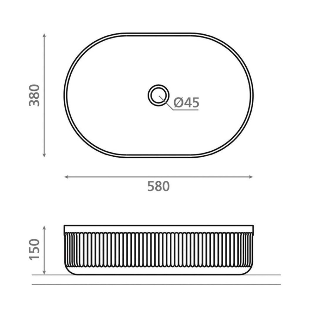 Striae Oval Bathroom Sink