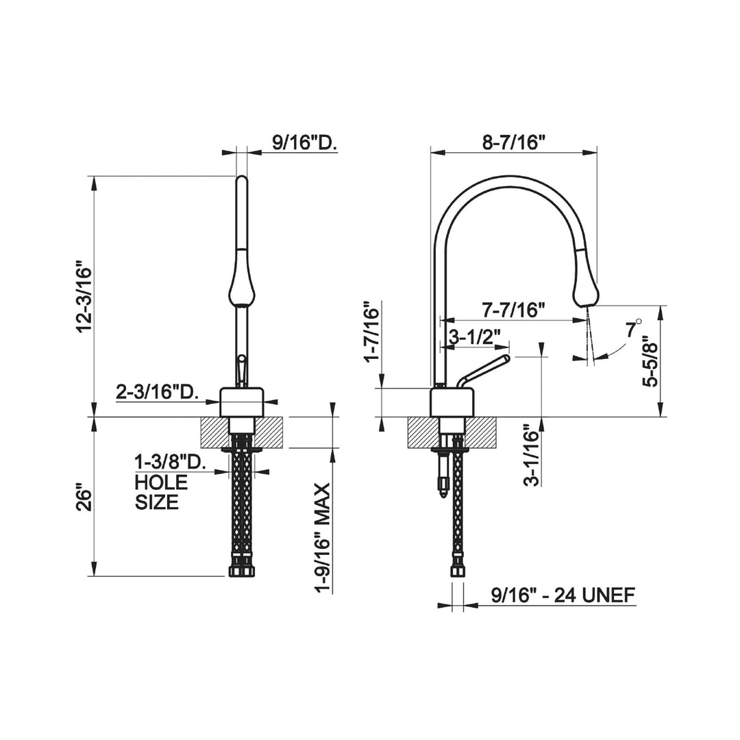 Gessi Goccia Single Hole Bathroom Faucet