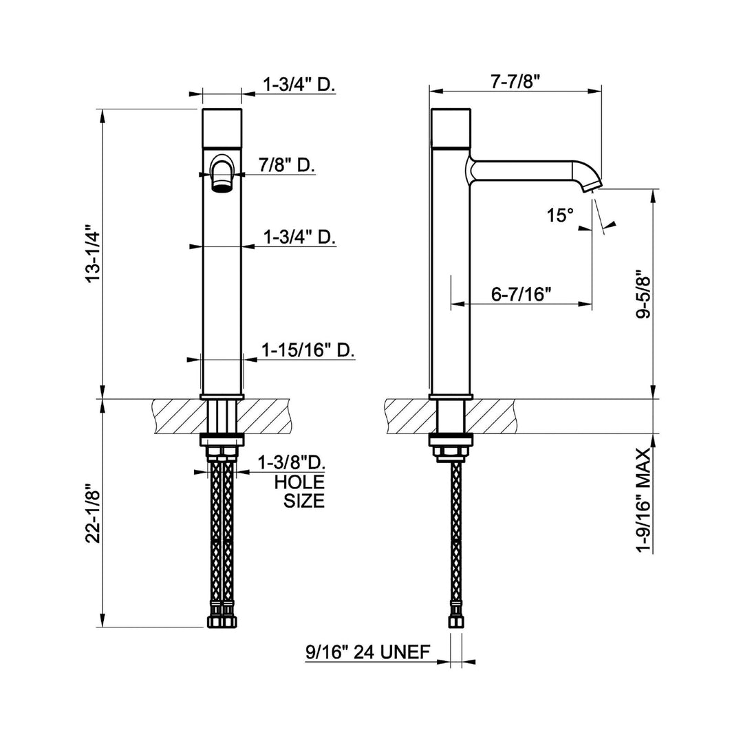 Gessi Habito Cesello Single Hole Tall Bathroom Faucet