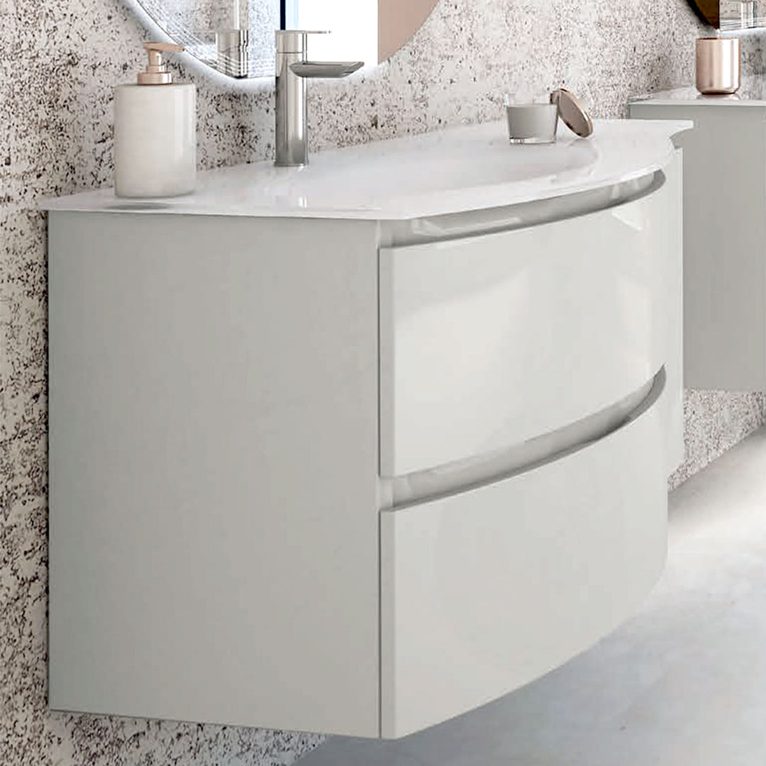 Bath Vanity Vague Single Sink White