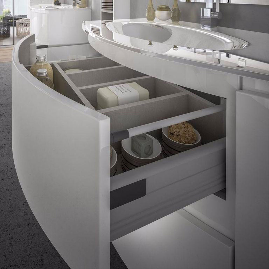 Bath Vanity Vague Single Sink White