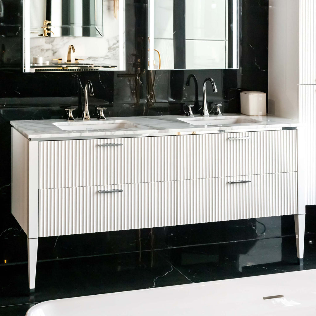 Bath Vanity LAMÈ Double Sink White