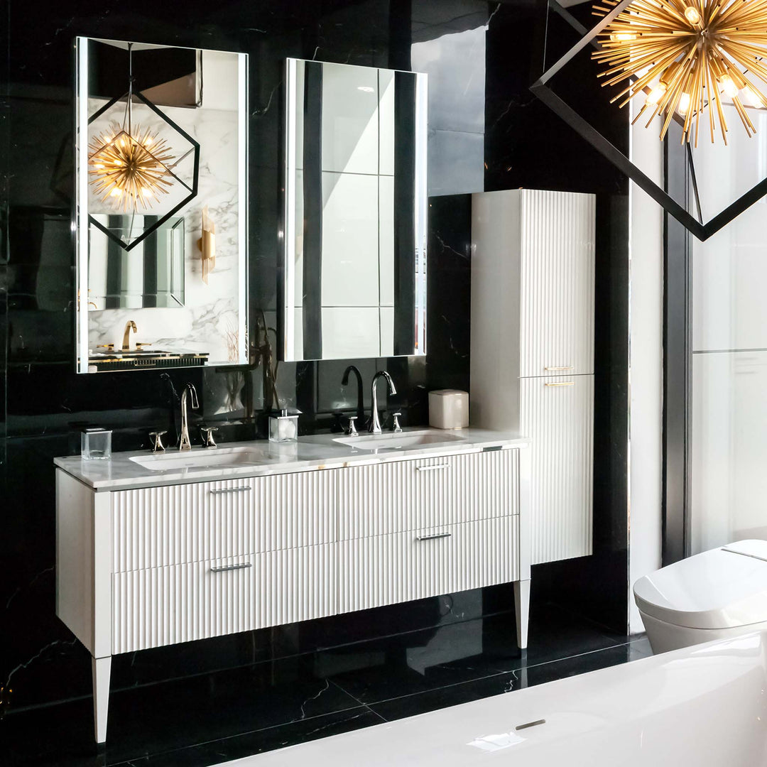 Bath Vanity LAMÈ Double Sink White